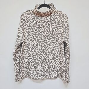 Christian Siriano cream and neutral cheetah print sweater